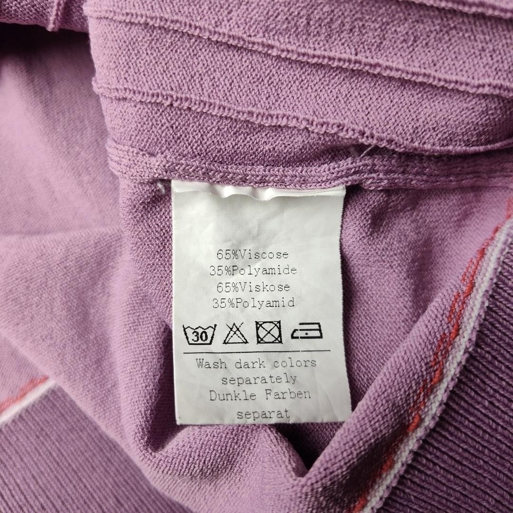 Paul Jones Shirt Mens XL Purple Knit Button Front Ribbed Contrast Piping Work Sc - Picture 5 of 9